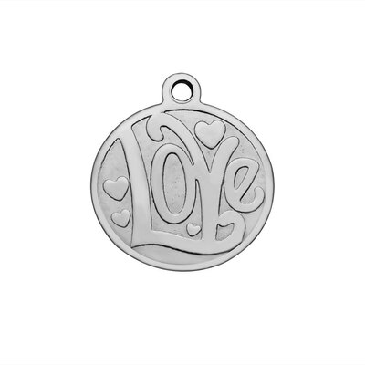 304 Stainless Steel Charms Flat Round with Word Love Stainless Steel Color 15x14x1mm Hole 1mm
304 Stainless Steel Charms Flat Round with Word Love Stainless Steel Color 15x14x1mm Hole 1mm