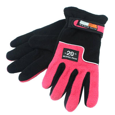 2pcs Outdoor Winter Warm Polar Fleece Full Finger Cycling Motorcycle Gloves