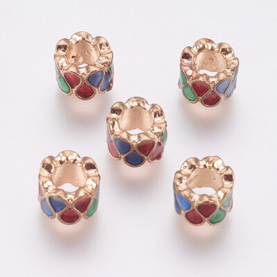 Alloy European Beads Large Hole Beads with Enamel Column Rose Gold Colorful 9x65mm Hole 5mm
Alloy European Beads Large Hole Beads with Enamel Column Rose Gold Colorful 9x65mm Hole 5mm
