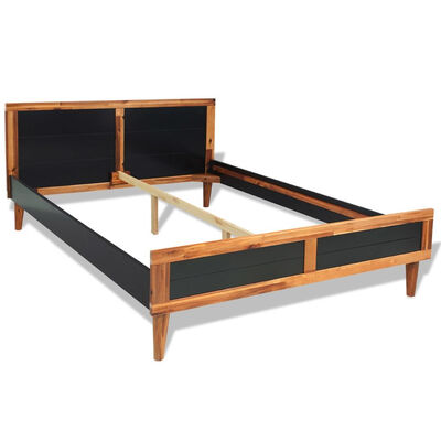 Bed Frame Black Solid Acacia Wood787"x709
