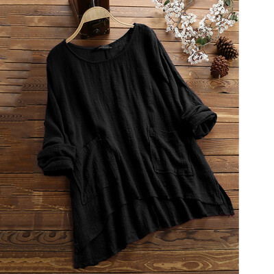 Starmoon Womens Large Size Shirt Retro Solid Color Irregular Pocket Shirt
Starmoon Womens Large Size Shirt Retro Solid Color Irregular Pocket Shirt