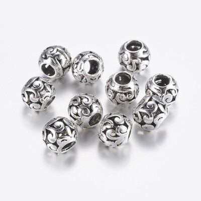 Tibetan Style Alloy European Beads Large Hole Beads Round Antique Silver 10x9mm Hole 5mm
Tibetan Style Alloy European Beads Large Hole Beads Round Antique Silver 10x9mm Hole 5mm