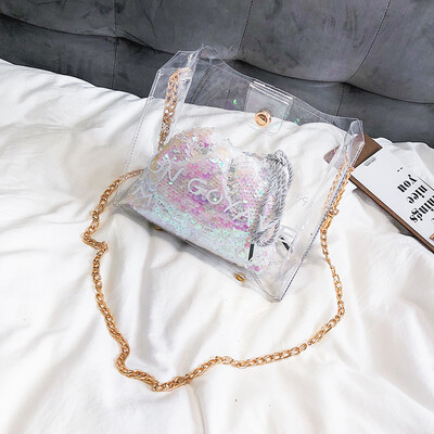 Ins net red sequined bucket bag womens new 2019 Korean transparent bag chic chain jelly bag Messenger bag
Ins net red sequined bucket bag womens new 2019 Korean transparent bag chic chain jelly bag Messenger bag