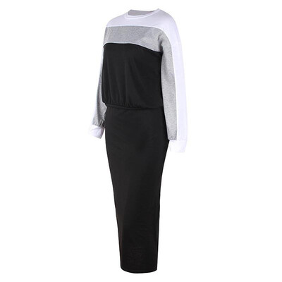 Sexy Women Two-piece Set Contrast Color Blouse Sweatshirt Long Sleeve Bodycon Midi Skirt Suits Outfits GreyBlack
Sexy Women Two-piece Set Contrast Color Blouse Sweatshirt Long Sleeve Bodycon Midi Skirt Suits Outfits GreyBlack