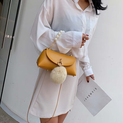 Tailored Womens Bag Cross-Bag Shoulder Bag with Hair Ball Fashion Messenger Bag