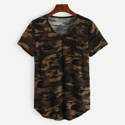 Womens T-shirt V Collar Sexy Summer Camo Short Sleeved Tshirt&Casual Camouflage Shirt Street Wear
Womens T-shirt V Collar Sexy Summer Camo Short Sleeved Tshirt&Casual Camouflage Shirt Street Wear