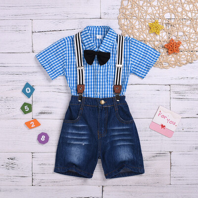 Summer Children Baby Boys Casual Short Sleeve Plaid Print Shirt Tops With BowknotStrap Shorts Costume Set
Summer Children Baby Boys Casual Short Sleeve Plaid Print Shirt Tops With BowknotStrap Shorts Costume Set