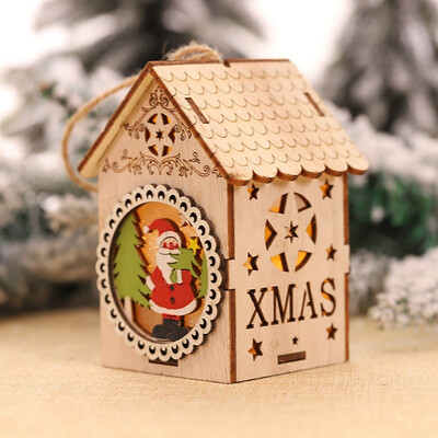 Gobestart LED Light Wood House Cute Christmas Tree Hanging Ornaments Holiday Decoration
Gobestart LED Light Wood House Cute Christmas Tree Hanging Ornaments Holiday Decoration