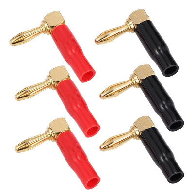 Connector with Black Red Banana Plug at Right Angle 24 K Plated Banana Cable Screw Plug Connector
Connector with Black Red Banana Plug at Right Angle 24 K Plated Banana Cable Screw Plug Connector