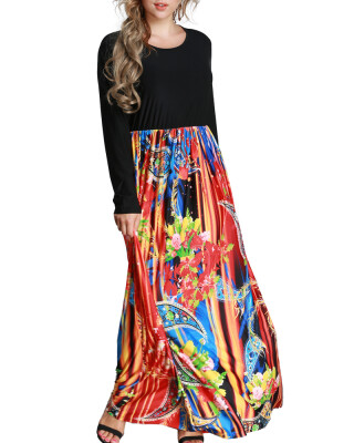 Women Maxi Long Dress Print Long Sleeves Pockets Elastic High Waist Plus Size Autumn Dress Vestidos
Women Maxi Long Dress Print Long Sleeves Pockets Elastic High Waist Plus Size Autumn Dress Vestidos