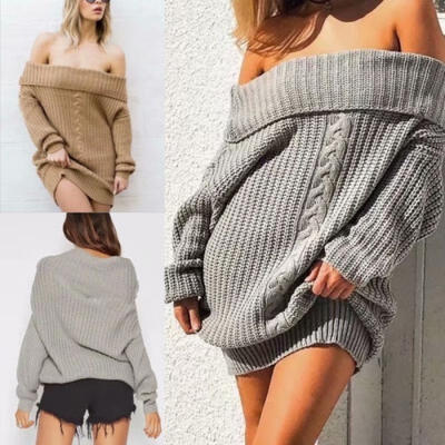 Fashion Sexy Women Winter Off Shoulder Long Sleeve Loose Sweater Knitted Outwear Pullover Jumper
Fashion Sexy Women Winter Off Shoulder Long Sleeve Loose Sweater Knitted Outwear Pullover Jumper