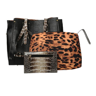Women Handbag Set Leopard Snakeskin Crocodile Pattern Large Capacity Shoulder Bag Totes BlackBeigeBlue
Women Handbag Set Leopard Snakeskin Crocodile Pattern Large Capacity Shoulder Bag Totes BlackBeigeBlue