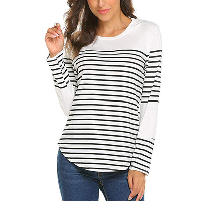Nomeni Women Autumn Long Sleeve O Neck Striped Patchwork Pullover TShirt Tops Blouse
Nomeni Women Autumn Long Sleeve O Neck Striped Patchwork Pullover TShirt Tops Blouse