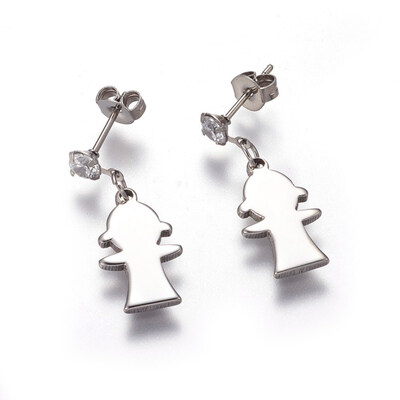 304 Stainless Steel Dangle Stud Earrings with Ear Nuts&Cubic Zirconia Girl Stainless Steel Color 26mm Pin 08mm
304 Stainless Steel Dangle Stud Earrings with Ear Nuts&Cubic Zirconia Girl Stainless Steel Color 26mm Pin 08mm