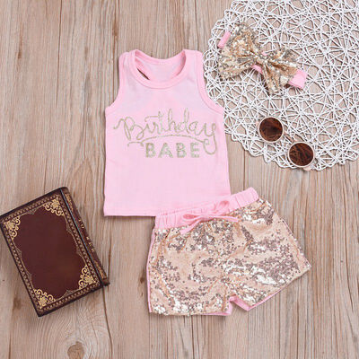 Toddler Girl Clothes Letter Sleeveless TopShort PantHaedband Set Infant Baby Girl Cloths Outfit
Toddler Girl Clothes Letter Sleeveless TopShort PantHaedband Set Infant Baby Girl Cloths Outfit