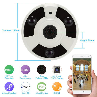 KKmoon® H264 HD 1080P 17mm Fisheye 360°Panoramic IP Camera CCTV Security Home Surveillance
KKmoon® H264 HD 1080P 17mm Fisheye 360°Panoramic IP Camera CCTV Security Home Surveillance