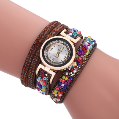 Explosion models colorful stone winding female bracelet watch diamond winding ladies quartz watch
Explosion models colorful stone winding female bracelet watch diamond winding ladies quartz watch