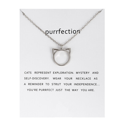 Fashion Jewelry Purrfection cat ear alloy pendant short necklace For Women Gift
Fashion Jewelry Purrfection cat ear alloy pendant short necklace For Women Gift