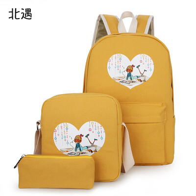 Backpack female Korean leisure travel travel backpack large capacity high school student bag canvas 3 piece set bag
Backpack female Korean leisure travel travel backpack large capacity high school student bag canvas 3 piece set bag