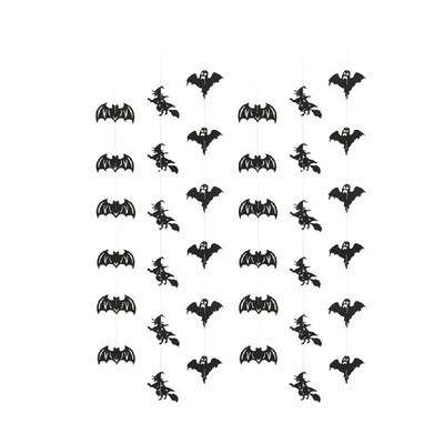 Happy Halloween Hanging Paper Banner Garland 36 Paper Pieces 6pcs 15m Strings Halloween Decor Props--Pumpkin