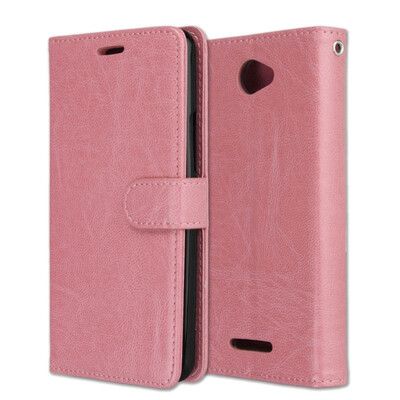 MOONCASE BQ Aquaris U Lite 3 Card Photo Frame Leather Case - Powder