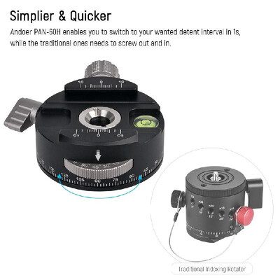 Andoer PAN-60H Panoramic Ball Head Tripod Head with Indexing Rotator AS Type Clamp
Andoer PAN-60H Panoramic Ball Head Tripod Head with Indexing Rotator AS Type Clamp