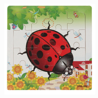 Gotoamei Wooden Puzzle Educational Developmental Baby Kids Training Toy Christmas Gift