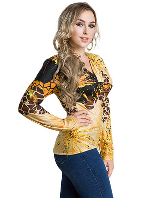 Fashion Women Plus Size Leopard Print V Neck Long Sleeve T-Shirt Twisted Front Oversize Tops Pullover Yellow
Fashion Women Plus Size Leopard Print V Neck Long Sleeve T-Shirt Twisted Front Oversize Tops Pullover Yellow