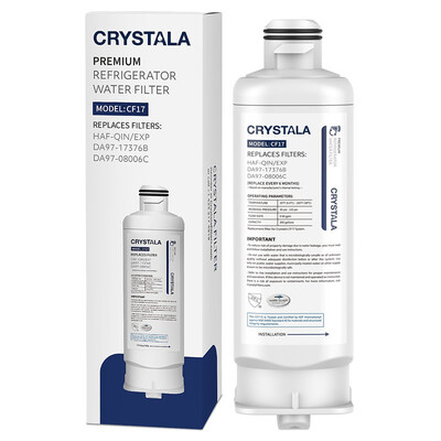 Crystala Filters DA97-17376B Refrigerator Water Filter Replacement for Samsung DA97-17376B DA97-08006C HAF-Qin HAF-QinEXP
Crystala Filters DA97-17376B Refrigerator Water Filter Replacement for Samsung DA97-17376B DA97-08006C HAF-Qin HAF-QinEXP