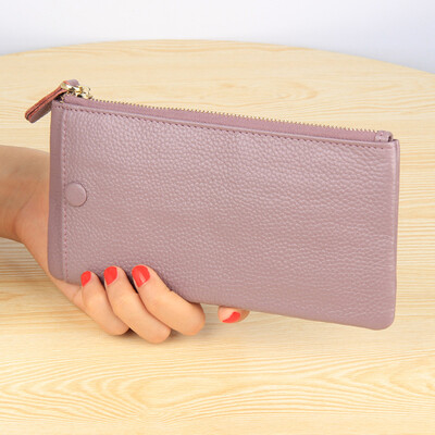 2019 new Europe&America ultra-thin top layer leather wallet ladies leather simple fashion clutch bag large screen mobile phone bag
2019 new Europe&America ultra-thin top layer leather wallet ladies leather simple fashion clutch bag large screen mobile phone bag