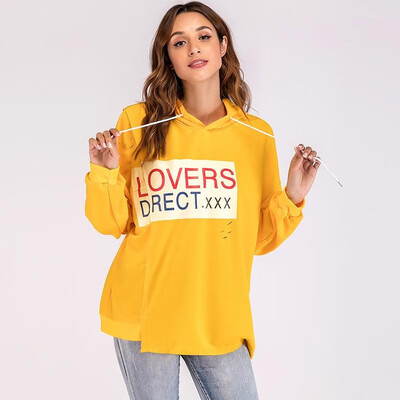 Women Hoodie Drawstring Letter Print Splits Irregular Hemline Long Sleeve Oversized Casual Sweatshirt
Women Hoodie Drawstring Letter Print Splits Irregular Hemline Long Sleeve Oversized Casual Sweatshirt