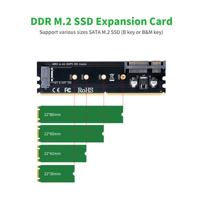 DDR to M2 Hard Disk Adapter Card SATA to M2 NGFF B-key 2230224222602280 SSD Adapter DDR4 Memory Slot SSD Expansion Card
DDR to M2 Hard Disk Adapter Card SATA to M2 NGFF B-key 2230224222602280 SSD Adapter DDR4 Memory Slot SSD Expansion Card