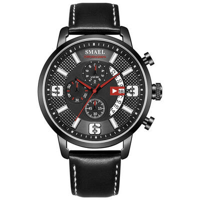 SMAEL 9078 Fashion Quartz Wristwatch Casual Waterproof Watch With Leather Strap For Men
SMAEL 9078 Fashion Quartz Wristwatch Casual Waterproof Watch With Leather Strap For Men