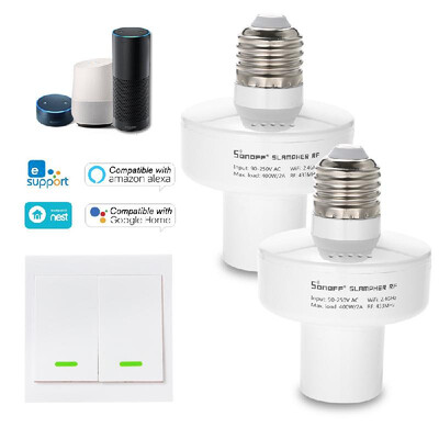 3PCS SONOFF Slampher ITEAD WiFi Smart Light Bulb Holder 433MHz RF E27 Wireless Lamp Holder Compatible with Amazon Alexa & for Goog
3PCS SONOFF Slampher ITEAD WiFi Smart Light Bulb Holder 433MHz RF E27 Wireless Lamp Holder Compatible with Amazon Alexa & for Goog