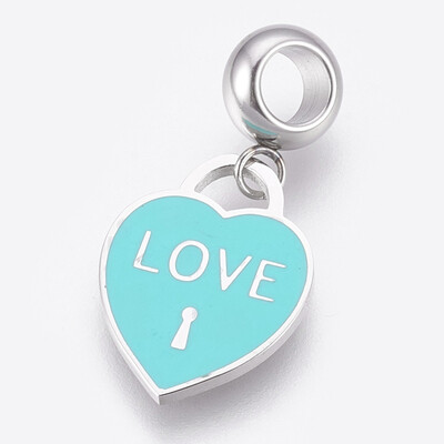 304 Stainless Steel European Dangle Beads Large Hole Pendants with Enamel Heart Lock with Word Love Stainless Steel Color
304 Stainless Steel European Dangle Beads Large Hole Pendants with Enamel Heart Lock with Word Love Stainless Steel Color