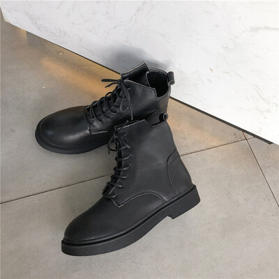 Martin Boot Girl breathable in Autumn&thin Black Student British style handsome Locomotive short Boot Girl 
Martin Boot Girl breathable in Autumn&thin Black Student British style handsome Locomotive short Boot Girl