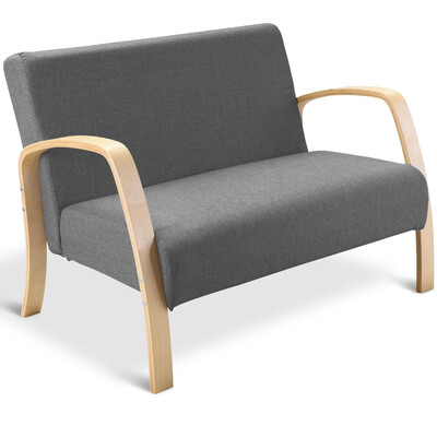 Mid Century Modern Accent Lounge Arm Loveseat