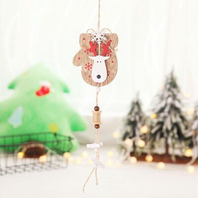 Gobestart Christmas Tree Deer Bell Wooden Pendant Christmas Decorations