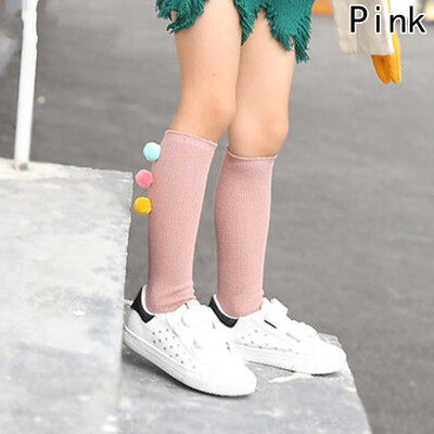 Individual High Socks High Quality Tube Pom Baby Girls Socks Ball Soft Girls Socks Cotton Socks Kids Cotton Socks