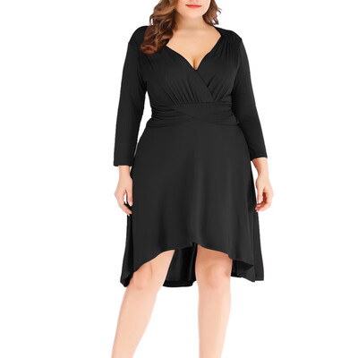 Women New Spring Fashion Sexy Concise Elegant Solid Color V-neck Long Sleeve Dresses
Women New Spring Fashion Sexy Concise Elegant Solid Color V-neck Long Sleeve Dresses