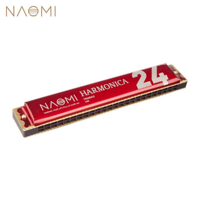 NAOMI 24 Holes Tremolo Harmonica Key of C Stainless Steel Mouth Organ Harmonicas with Case Wind Instrument Red
NAOMI 24 Holes Tremolo Harmonica Key of C Stainless Steel Mouth Organ Harmonicas with Case Wind Instrument Red