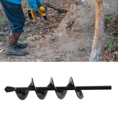 Greensen 522cm Garden Auger Drill Bit Hole Digging Attachment Replacement Yard Garden Planting Tool