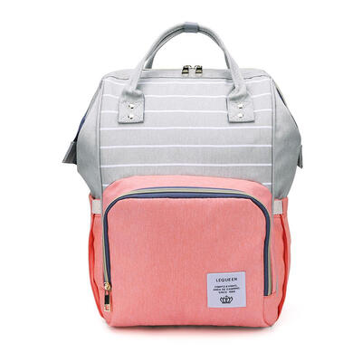 Stripes Mummy Diaper Handbag Waterproof Large USB Port Maternity Backpacks