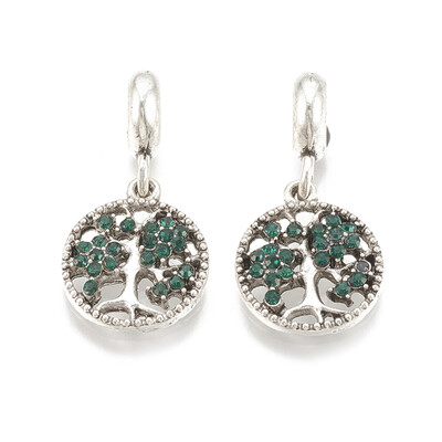 Alloy European Dangle Beads with Rhinestone Large Hole Pendants Flat Round with Tree Antique Silver Emerald 27mm Hole 5mm
Alloy European Dangle Beads with Rhinestone Large Hole Pendants Flat Round with Tree Antique Silver Emerald 27mm Hole 5mm