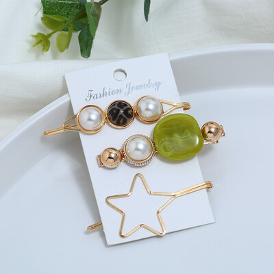 Pearl Hair Clip Set Pearl Hairpin Three-piece Candy Color Five-pointed Star Hairpin Headdress Accessories
Pearl Hair Clip Set Pearl Hairpin Three-piece Candy Color Five-pointed Star Hairpin Headdress Accessories