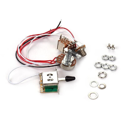 Electric Guitar Wiring Harness Kit Replacement with 1 Volume 1 Tone 500K 3-Way Toggle Switch
Electric Guitar Wiring Harness Kit Replacement with 1 Volume 1 Tone 500K 3-Way Toggle Switch