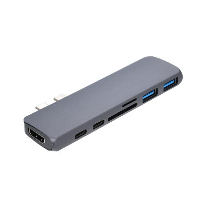 Dual TYPE-C Hub to Dual USB 30 Dual Type-C 4K HDMI Charging SDTF Card Reader Adapter For MacBook 13 15
Dual TYPE-C Hub to Dual USB 30 Dual Type-C 4K HDMI Charging SDTF Card Reader Adapter For MacBook 13 15