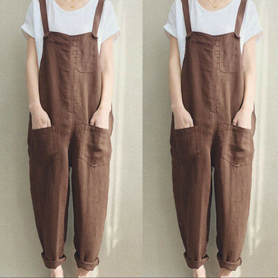 Fashion Womens Cotton Linen Sleeveless Dungarees Rompers Jumpsuit Loose Pants Overalls Playsuits
Fashion Womens Cotton Linen Sleeveless Dungarees Rompers Jumpsuit Loose Pants Overalls Playsuits