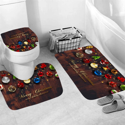 Gobestart 3Pcs Christmas shower Curtain Bathroom Anti-slip Carpet Rug Toilet Cover Mat Set
Gobestart 3Pcs Christmas shower Curtain Bathroom Anti-slip Carpet Rug Toilet Cover Mat Set