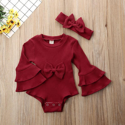 2Pcs Fashion Baby Girl Clothing Winter Knitted Clothes Set Ruffles Flare Sleeve Solid Jumpsuits Headband Outfits
2Pcs Fashion Baby Girl Clothing Winter Knitted Clothes Set Ruffles Flare Sleeve Solid Jumpsuits Headband Outfits